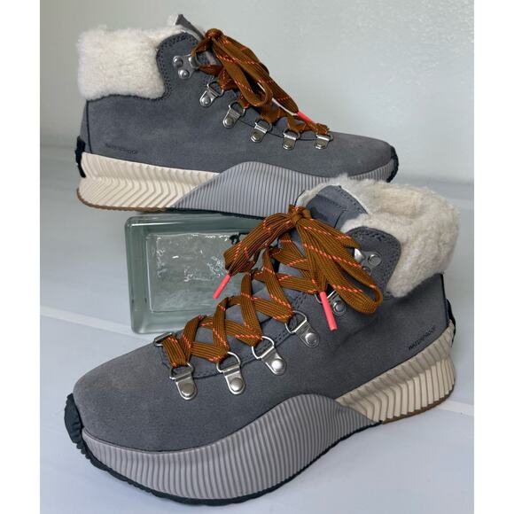 NEW SOREL Sz 6 Out 'N About III Conquest Waterproof Boots Sneakers Gray Suede - Picture 10 of 10